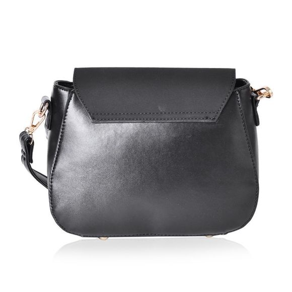 Crossbody Bag Black Faux Leather Saddle Bag Style - Picture 3 of 4